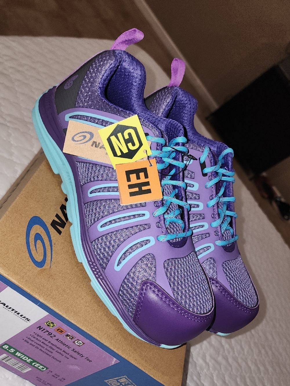 Nautilus Women's Purple Athletic Sneakers with Aqua Accents